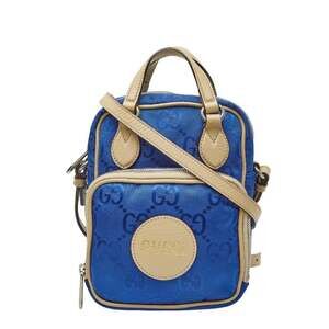 GUCCI Authentic Blue Leather Shoulder Bag